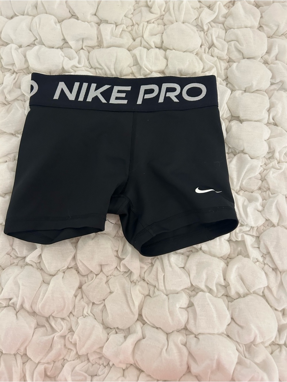Nike Black Pro Women's Performance Bike Shorts with White Swoosh